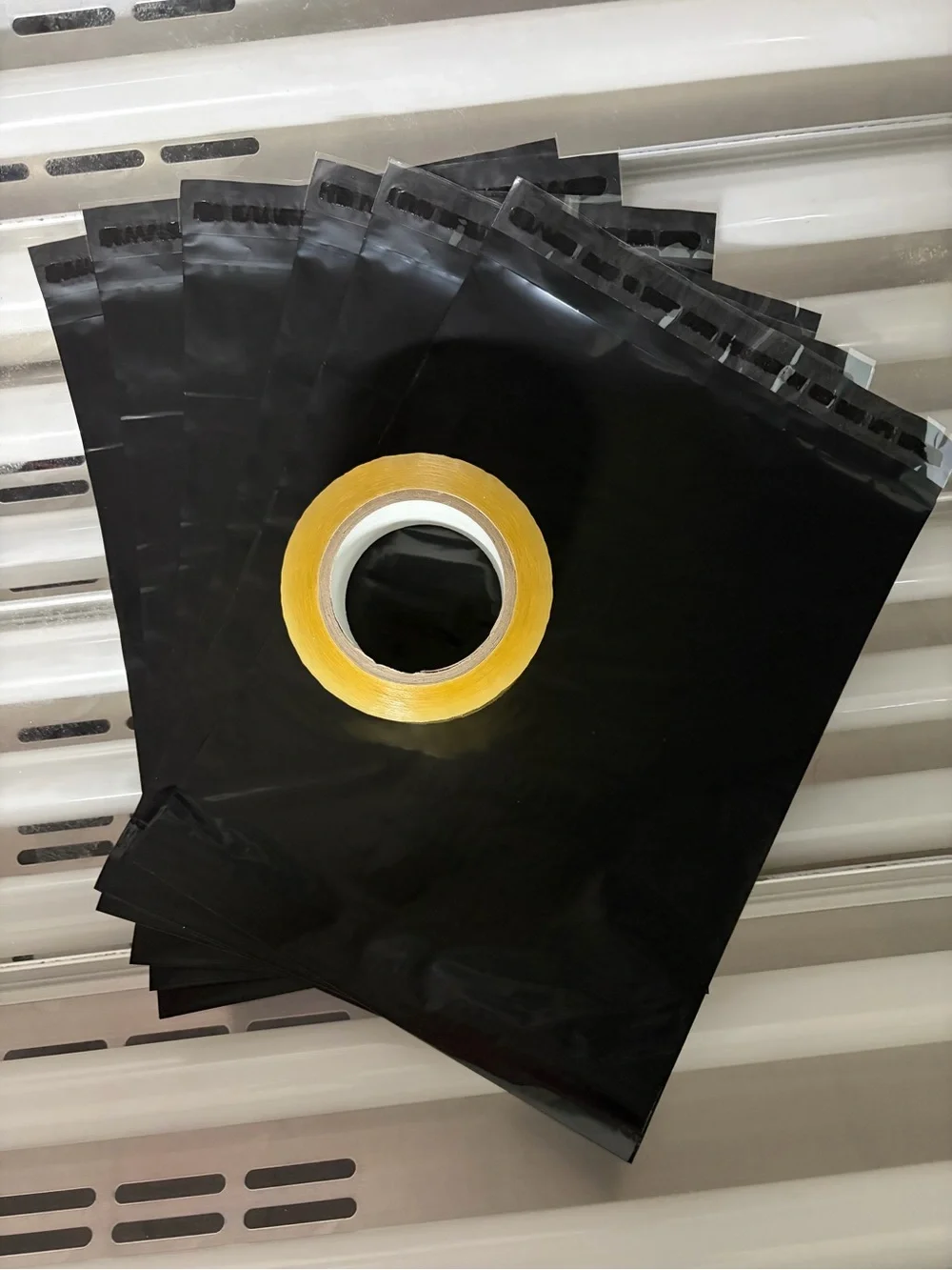 10x13 Black Poly Mailers With Shipping Tape
